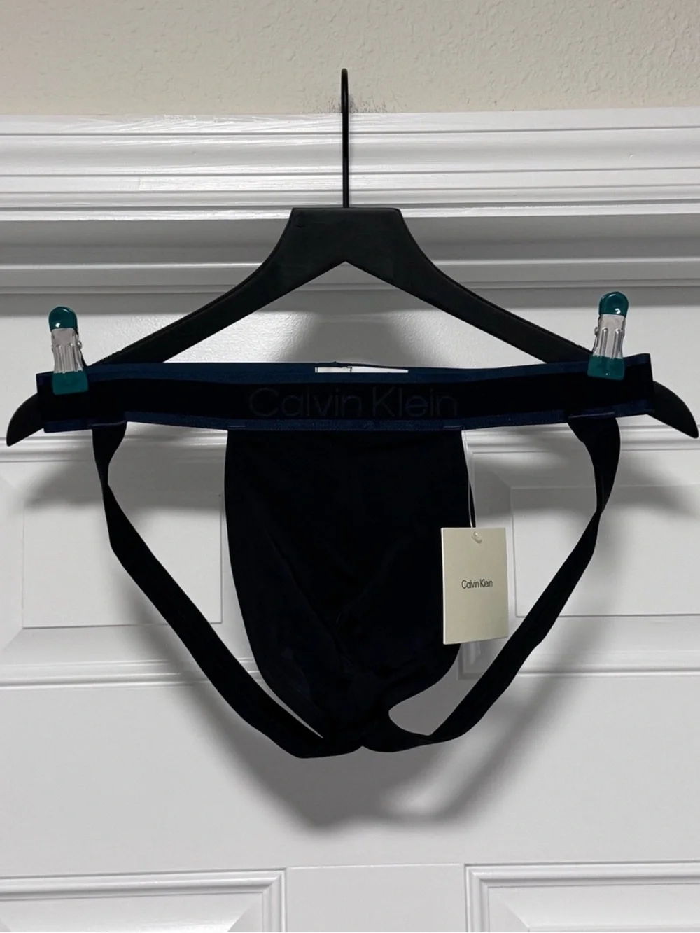 NWT Calvin Klein Tonal Logo Micro Jockstrap Black Size L